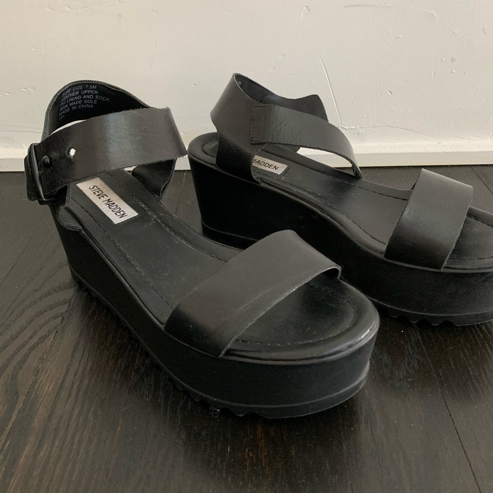 Steve Madden black platforms